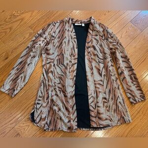 Susan Graver Chevron Print Open Front Cardigan XL